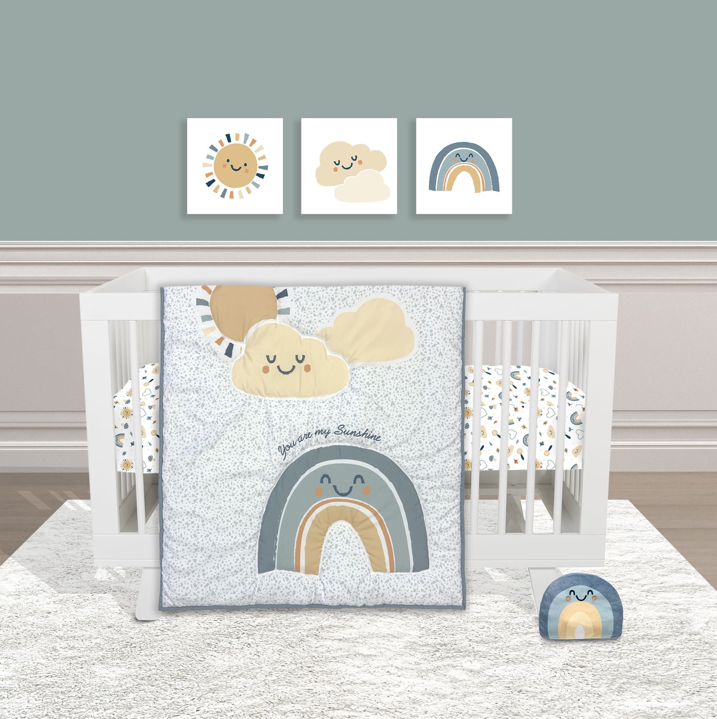 Sunshine and Rainbows 4 Piece Crib Bedding Set by Sammy & Lou