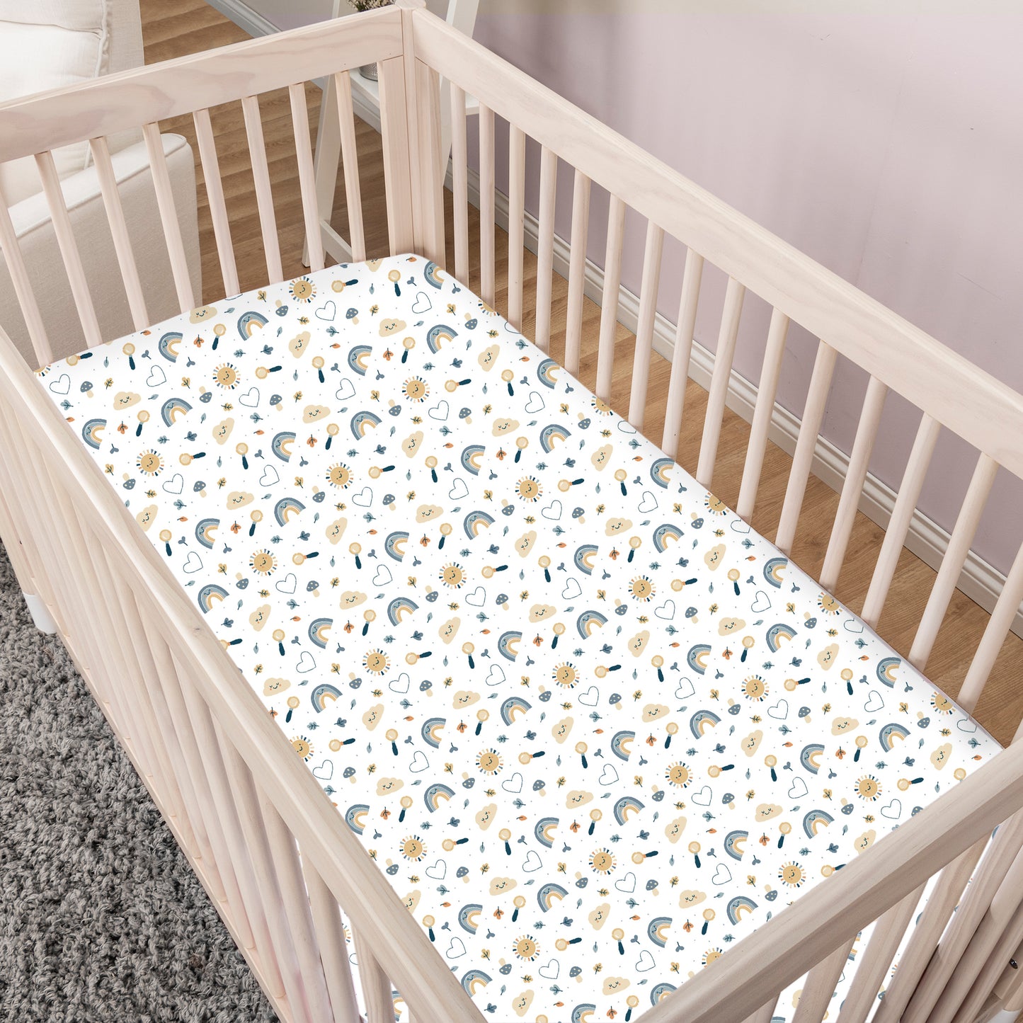 Sunshine and Rainbows 4 Piece Crib Bedding Set by Sammy & Lou