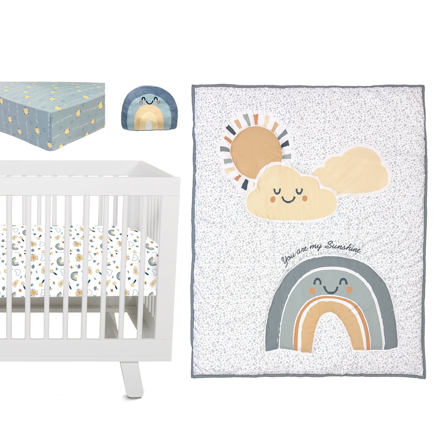 Sunshine and Rainbows 4 Piece Crib Bedding Set by Sammy & Lou