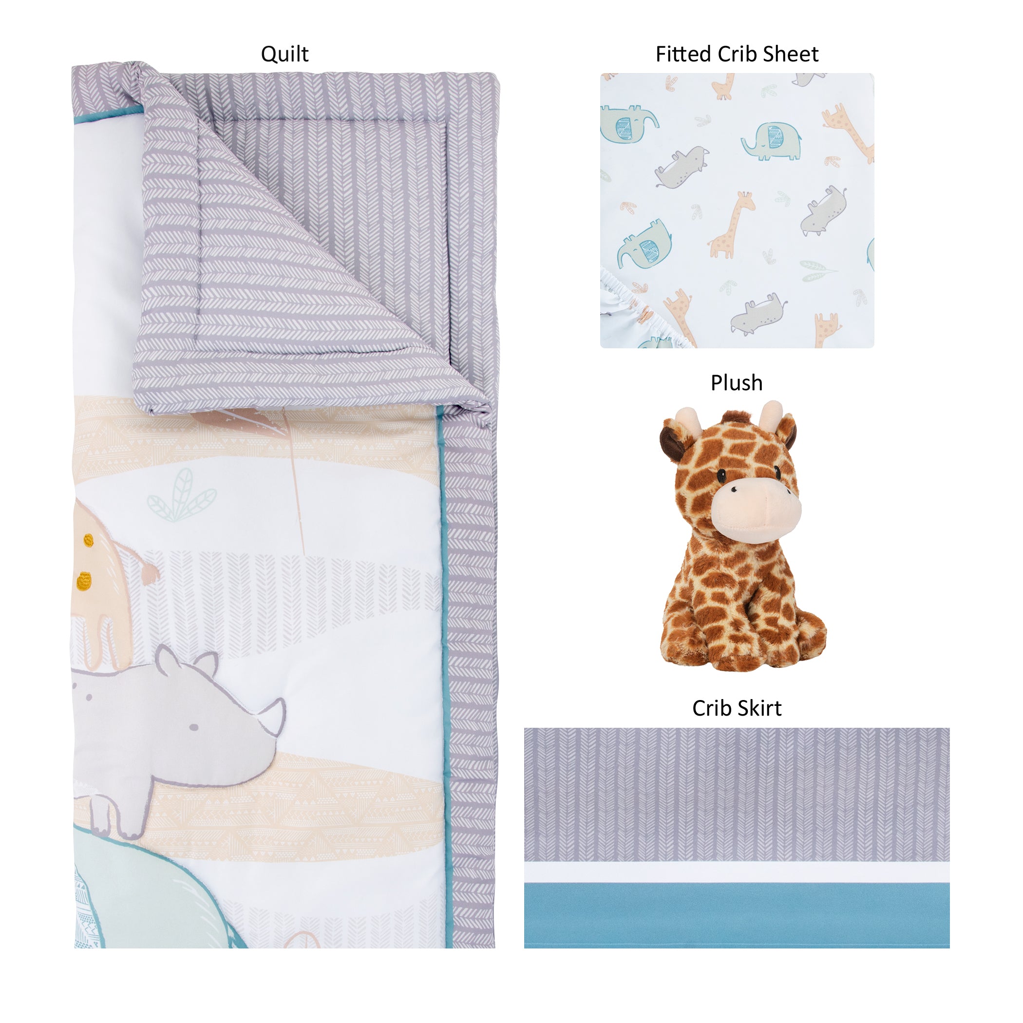 Safari Babies 4 Piece Bedding Set by Sammy and Lou