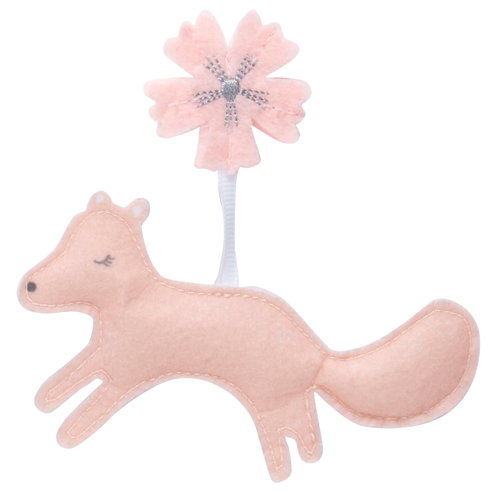  Forest Garden Musical Crib Baby Mobile deer felt piece in peach with a flower