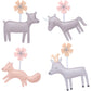  Forest Garden Musical Crib Baby Mobile- all four deer felt pieces for musical mobile