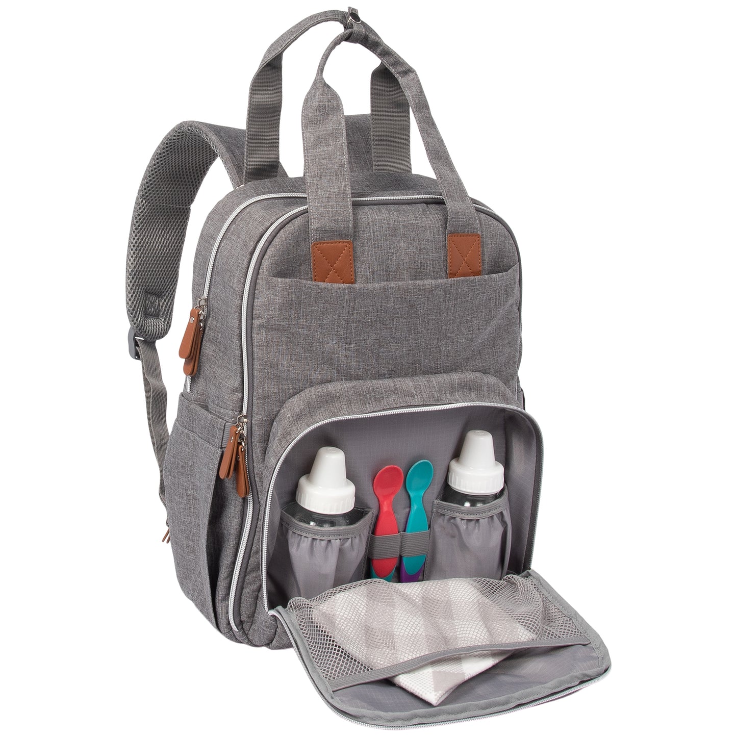 Gray Backpack Diaper Bag