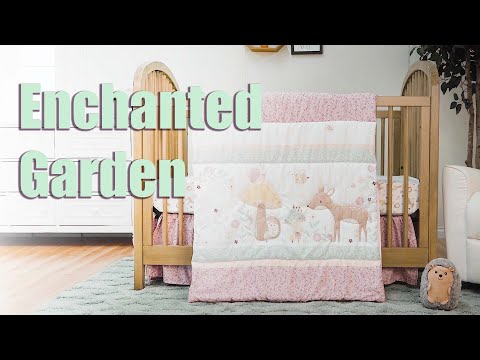 Sammy & Lou Elephant Garden 4 Piece Crib Bedding Set, Pink