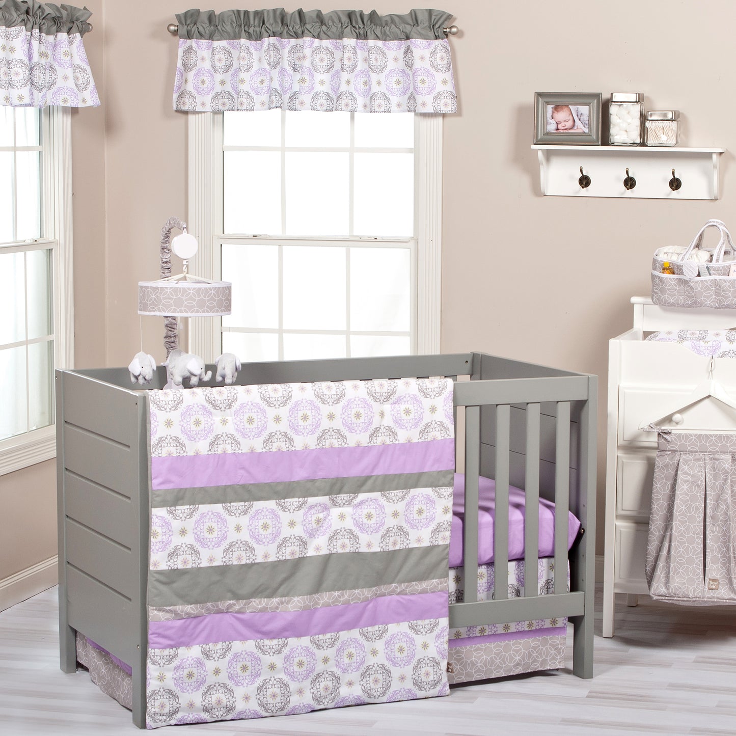 Florence 3 Piece Crib Bedding Set in stylized room