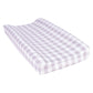 Gray and White Buffalo Check Flannel Changing Pad Cover angled view