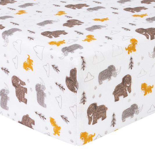 Wooley Friends Deluxe Flannel Fitted Crib Sheet - Corner View