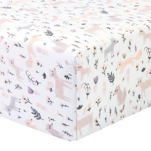 Mystical Forest Deluxe Flannel Crib Sheet - Corner View