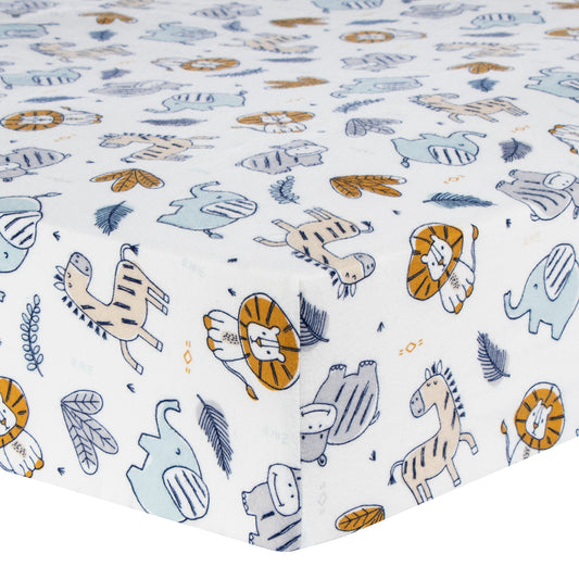 Zambia Deluxe Flannel Fitted Crib Sheet - corner view
