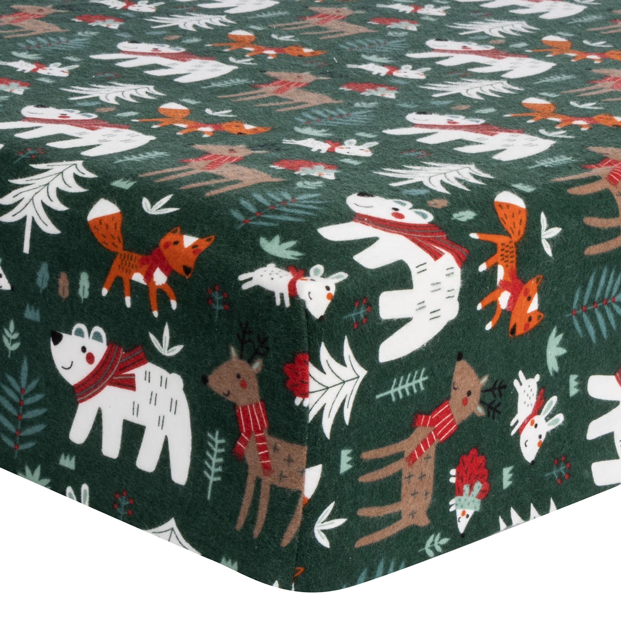 Festive Forest Deluxe Flannel Fitted Crib Sheet Trend Lab