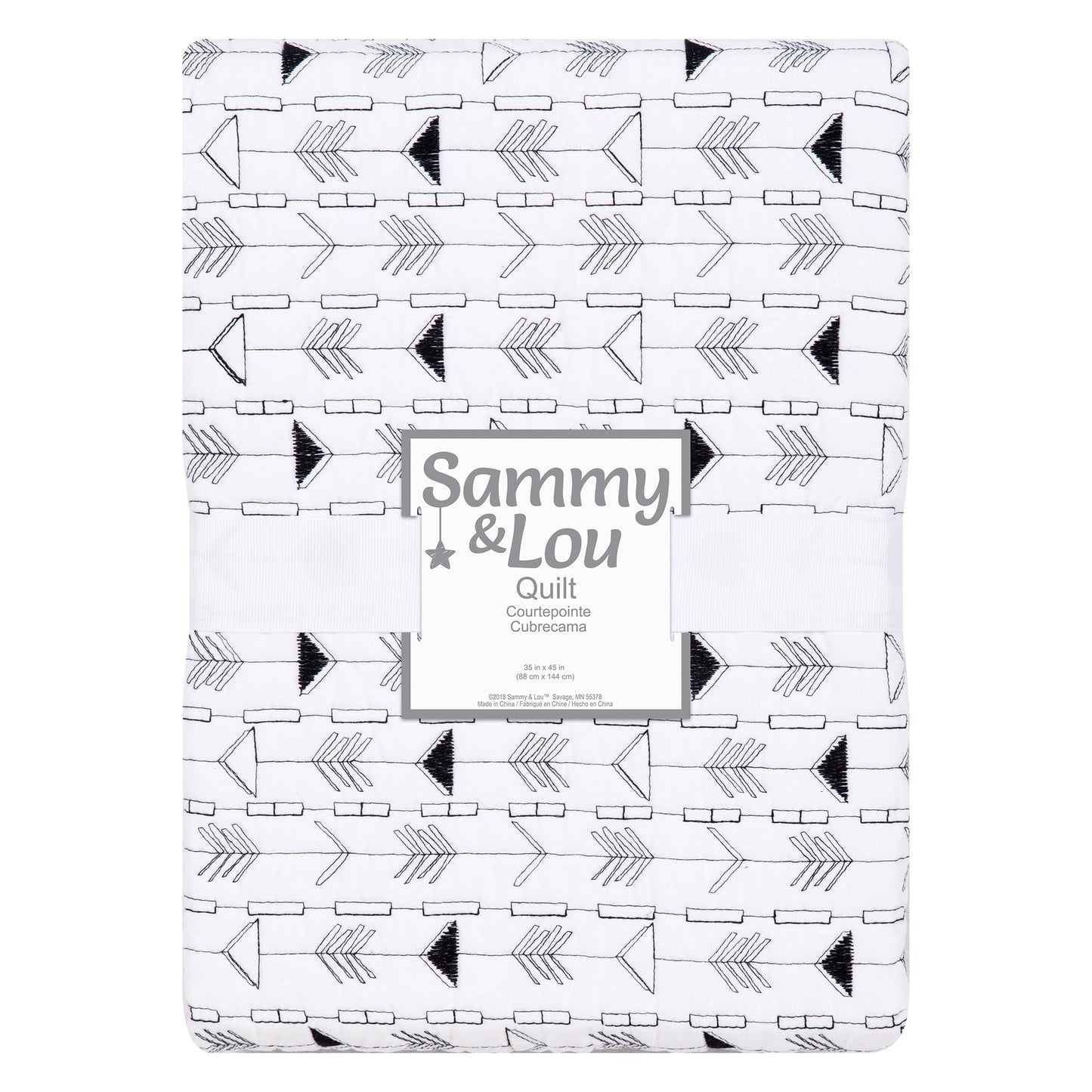 Sammy and Lou Black and White Arrows Quilt in packaging