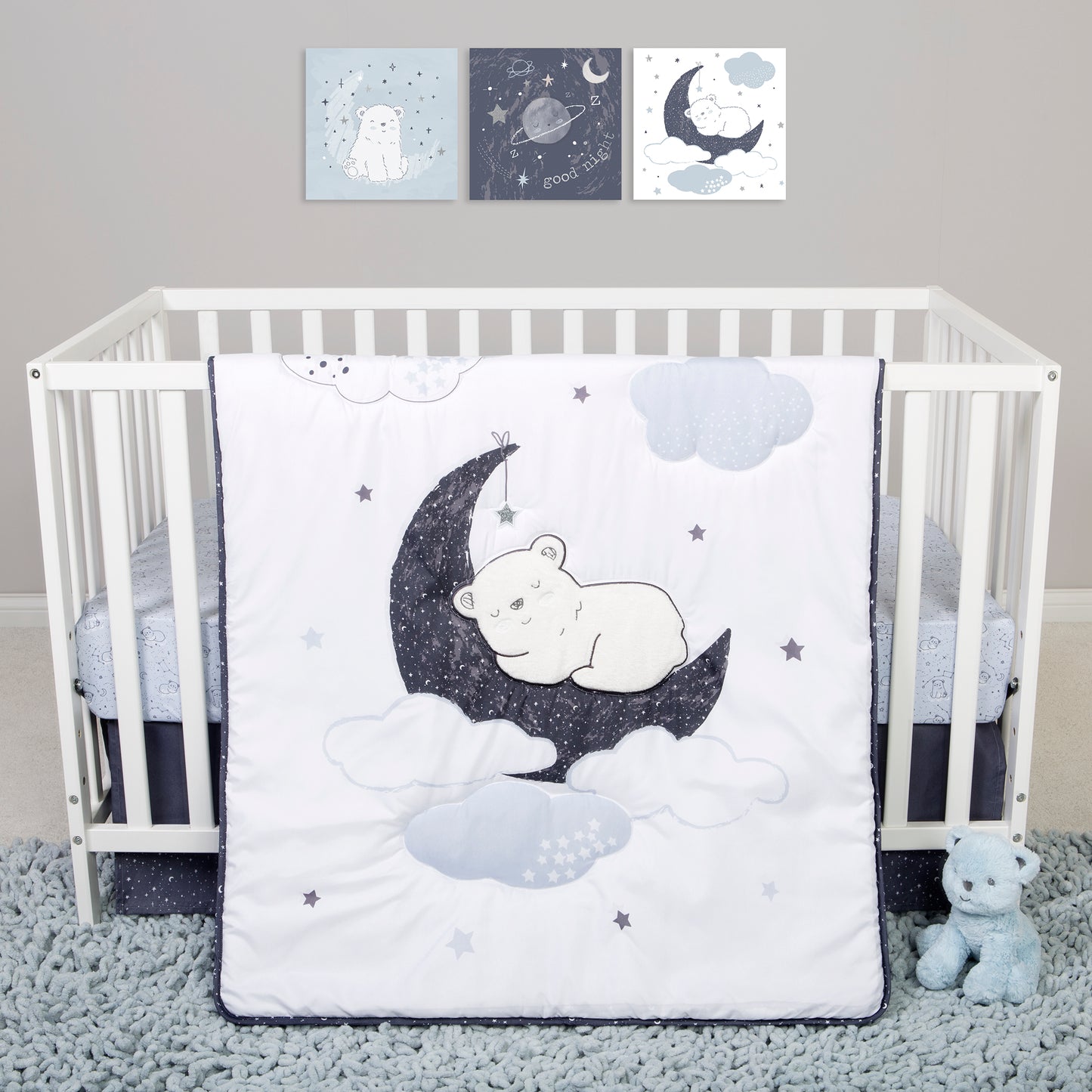 Sammy and Lou Bearly Dreaming 4 Piece Crib Bedding Set- in a stylized bedroom