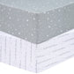 Sammy and Lou Celestial 2 Pack Microfiber Fitted Crib Sheet both sheets on corner view