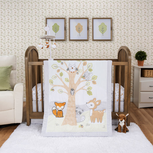 Friendly Forest 4 Piece Crib Bedding Collection by Sammy & Lou® - stylized in a bedroom