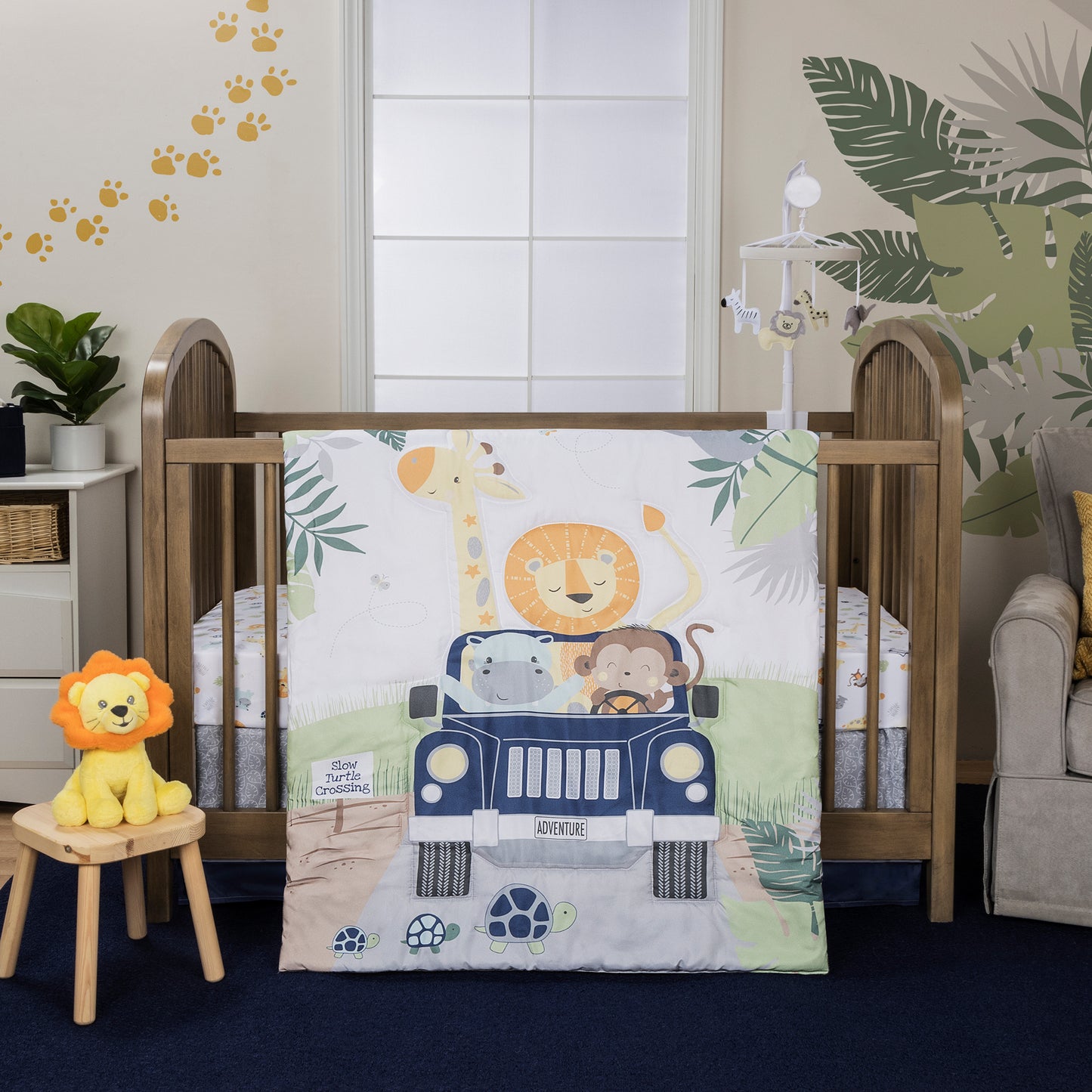 Off Road Adventure 4 Piece Crib Bedding Set by Sammy & Lou® in a stylized room