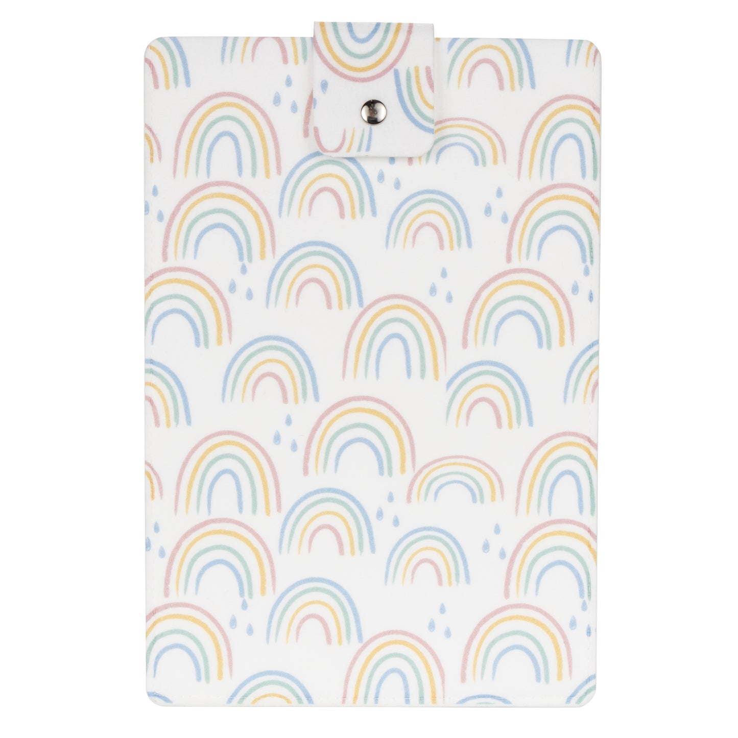 Rainbow Felt Tablet Sleeve Carrying Case - front view with a snap