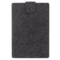 Charcoal Gray Felt Tablet Sleeve Carrying Case - front view with snap