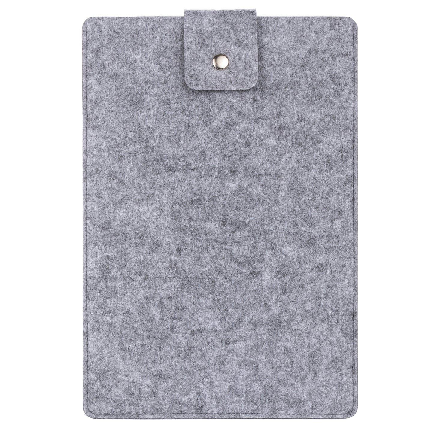 Light Gray Felt Tablet Sleeve Carrying Case - front view with snap