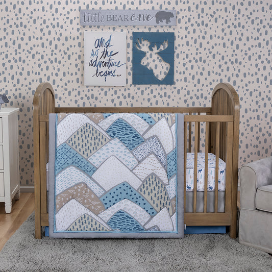 Big Sky 4 Piece Crib Bedding Set- in stylized crib nursery
